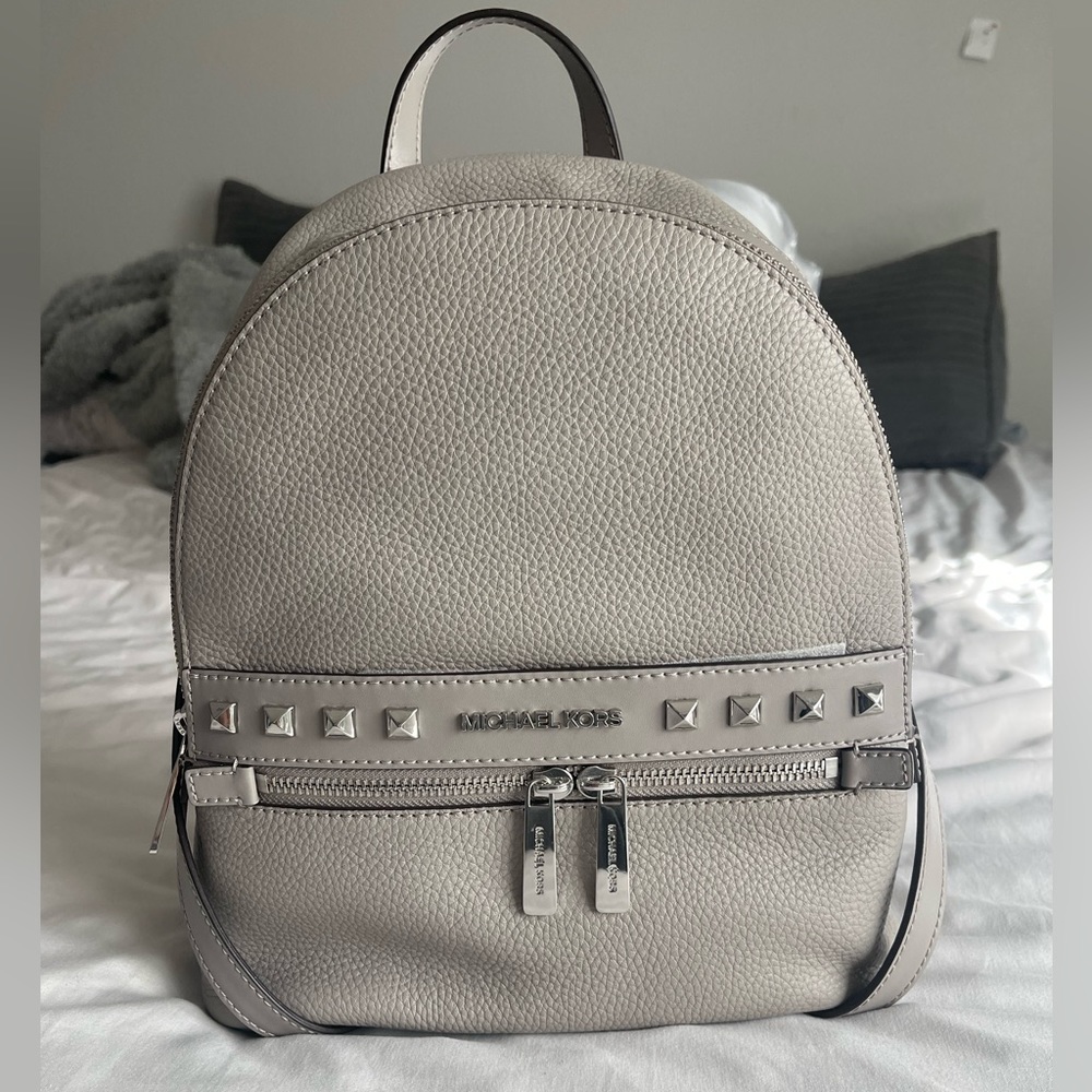 Michael Kors studded grey backpack